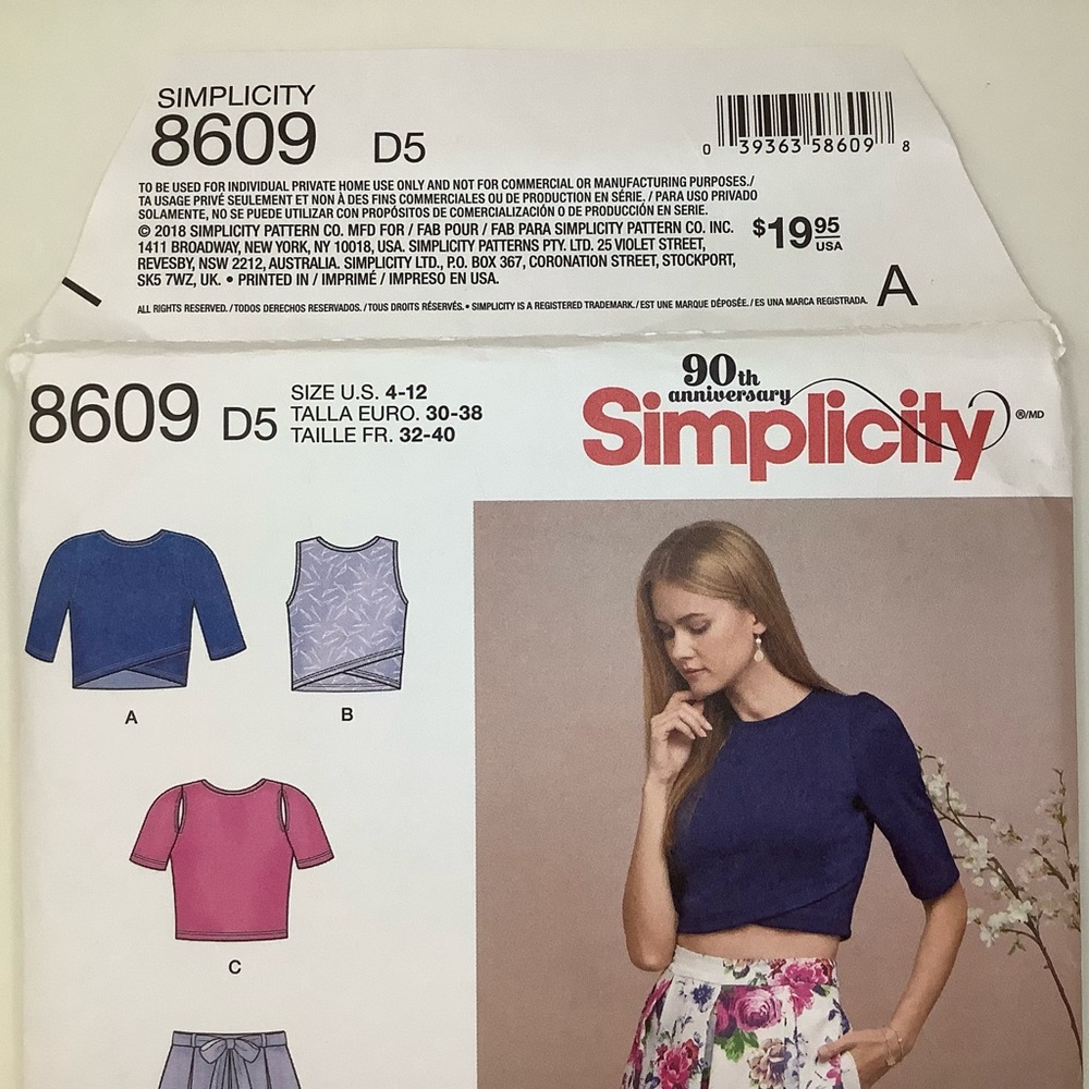 Simplicity 8609 Sewing Pattern - Picture 2 of 5